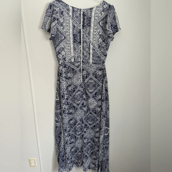 SOLD! Sequin Hearts Blue Paisley Dress / Romper Size 11 Medium - Picture 5 of 7